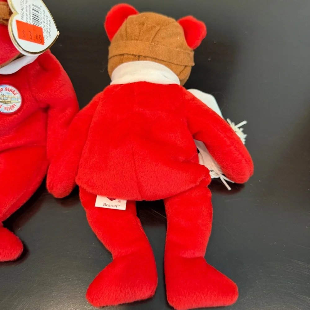 Ty Beanie Babies Bearon Red Aviator Bear 100 Years of Flight 2003 Plush Toy 2